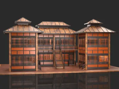 Medieval Fantasy House 11 with interior and exterior 3D model