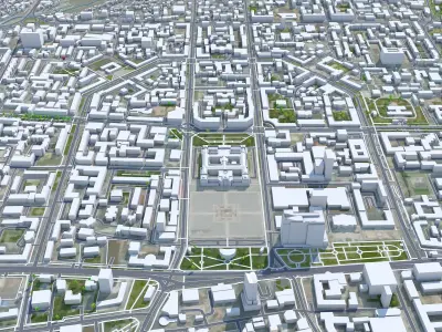 Ulaanbaatar Mongolia 50km Low-poly 3D model