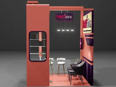 Nexfairs Booth Design Free 3D Model Project File Blender Free low-poly 3D model