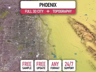 Phoenix - 3D City Topography Terrain 3D Model Pack