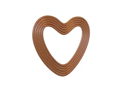 Line Heart Icon v1 006 Low-poly 3D model