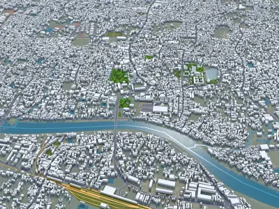 Sylhet Bangladesh 25km Low-poly 3D model