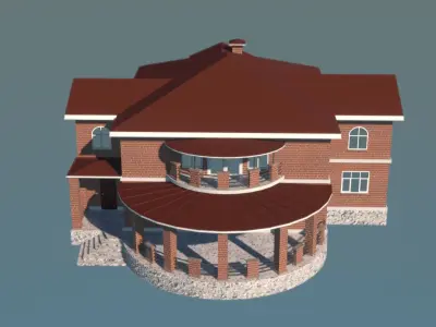 Brick house 3D model