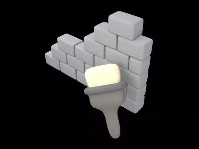 Paint Wall Icon v1 002 Low-poly 3D model