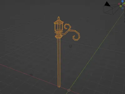 Gothic Style Lamppost Low-poly 3D model