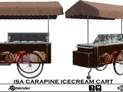 ISA Carapine Ice Cream Cart 3D model