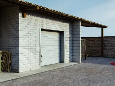 realistic urban store - blender scene Low-poly 3D model