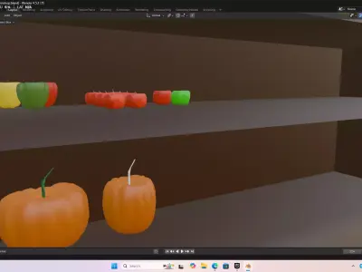 Stylized low Poly Farm Inspired Shop and Tractor  Low-poly 3D model
