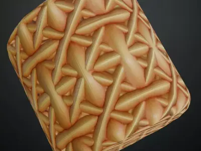 Stylized Intricate Geometric Wicker Weave PBR Texture