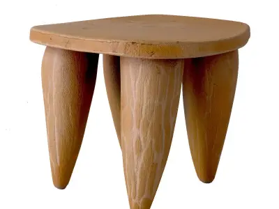 Vintage Small Senufo Stool Light 3D model