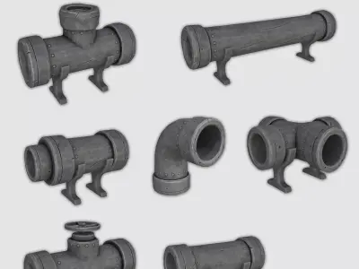 Stylized Cartoon Water Pipe 3D model