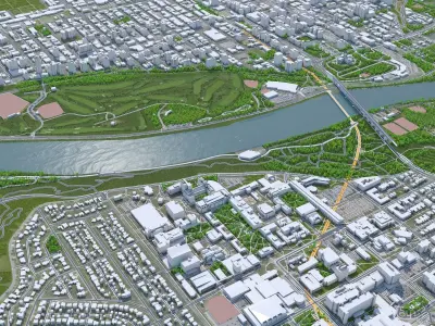 Edmonton Downtown Canada Low-poly 3D model