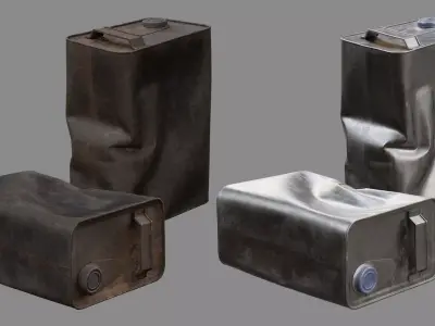 Crushed Paint Can Rectangular 02 3D model