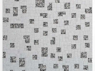 Paving square stone pebble n1 3D model