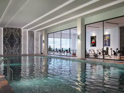 Fitness gym and pool 3D model