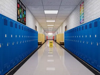 School Hallway Corridor 3D model