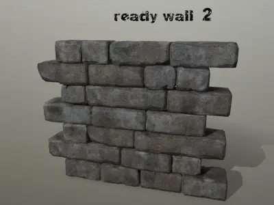 wall stone  Low-poly 3D model