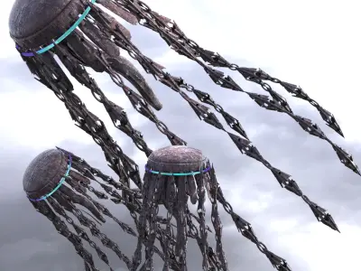 Nautical Squid ship 8  Low-poly 3D model