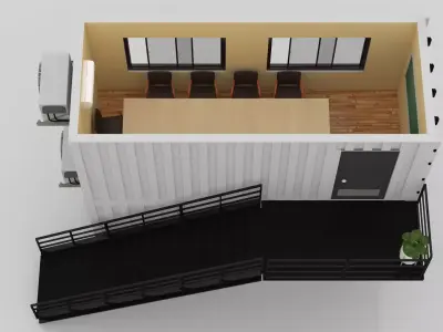 Container Construction Site Cabin 2 3D model