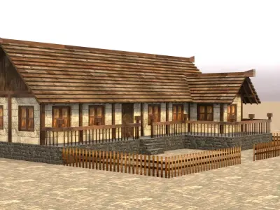 Medieval house sixteen 1 Low-poly 3D model