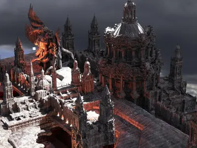 Hell gate Blood font City 2  3D model