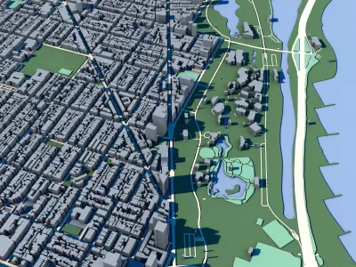 Part of Chicago 3D Model Downtown Chicago Skyline 03 3D model