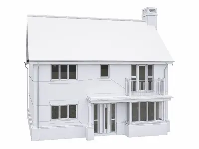 Neighborhood Houses P06 Low-poly 3D model