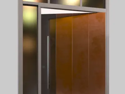 Entrance Copper pivot Door 3D model