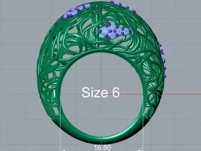 Bhoma Wood Grain Ring 3D print model