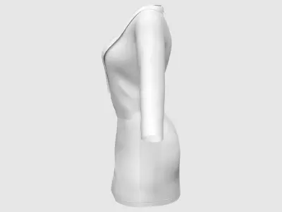White Elegant Business Outfit Low-poly 3D model
