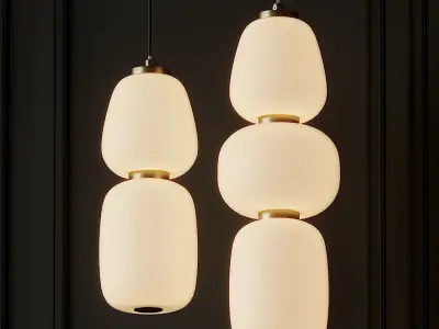 Soji 3 and 2 Light LED Mini Pendant By ET2 Lighting 3D model