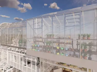 Agricultural Greenhouse Tent Frame -B14 3D model