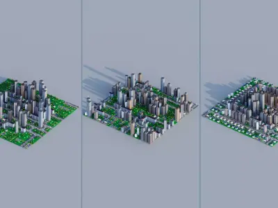 FastCity Generator for Cinema 4D Low-poly 3D model
