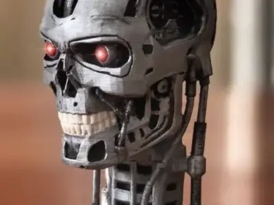 Terminator-t800-bust terminator head on table 3D model