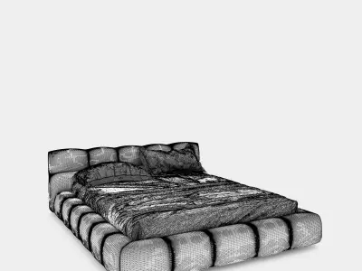 Modern leather bed 3D model