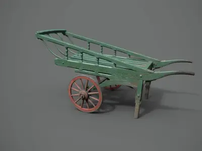 Vintage Hand Cart 3D model