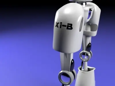 Rigged guard robot Low-poly 3D model