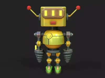 Stylized Robot 6 63 The Hot Low-poly 3D model