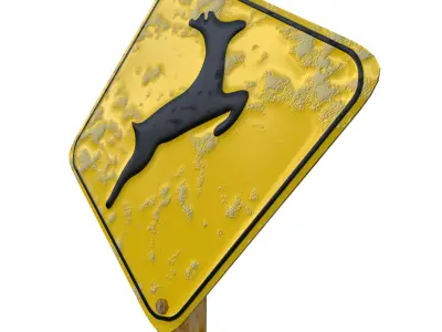 Animal Crossing in Area Road Traffic Sign 3D model