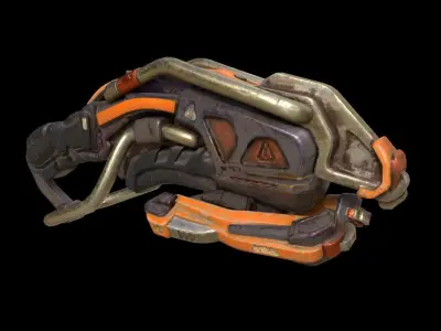 Game-Ready Sci-Fi Weapons Bundle Low-poly 3D model