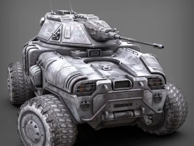 Sci Fi APC low poly set 3D Model Pack