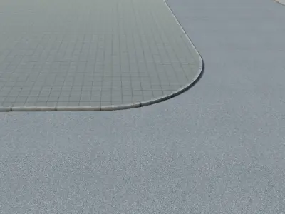 sidewalk set of tiles Low-poly 3D model