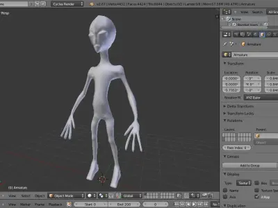 ALIEN DONE IN THE BLENDER 3D model