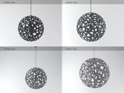 Coral four pendant lights 3D model