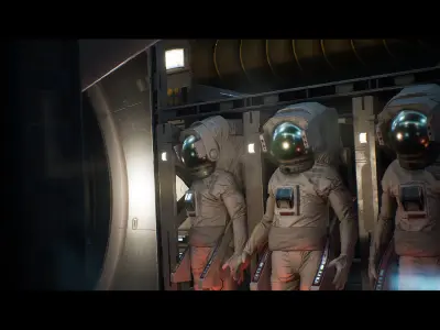 Orbital Space Station Kit - UE Low-poly 3D model