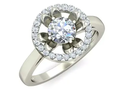 Light Weight White Gold Diamond Ring  -Diamond ring -VJR07 3D print model