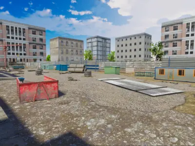 Industry Pack - Abandoned House and Modular Warehouses Low-poly 3D model