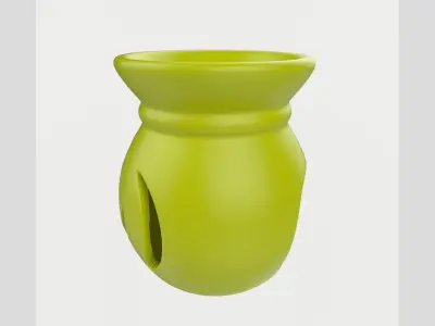 Ceramic Aroma Lamp with Candle Low High Poly 3D model