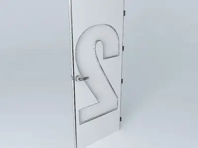 3D door, very detail with glass,  lock and hinger. Free 3D model
