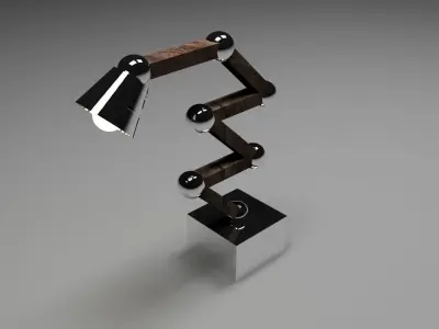 Lamp Wood Metal 3D  Low-poly 3D model